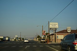 U.S. 95 follows 5th Street east from SR 359 (E Street) and Downtown Hawthorne.