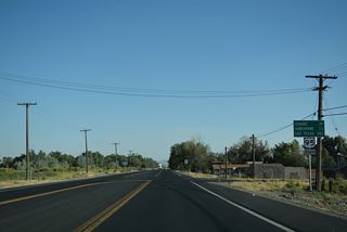 Distance sign for U.S. 95 south at Miners Road just outside Fallon.