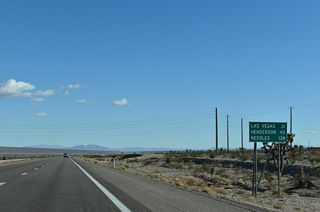 Downtown Las Vegas is 31 miles to the southeast of the U.S. 95 junction with SR 156 at the north end of Las Vegas Valley.