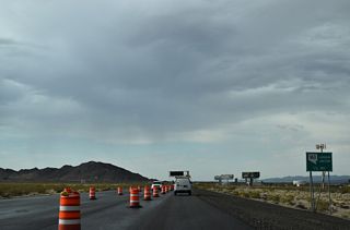 U.S. 95 intersects SR 163 (Laughlin Highway) east to Laughlin just south of the unincorporated community of Palm Gardens.