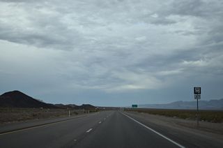 Southbound U.S. 95 meets SR 165 ahead of Clark County milepost 46.