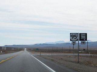 SR 266 (Lida Road) heads 40.31 miles west from Lida Junction to the California state line.
