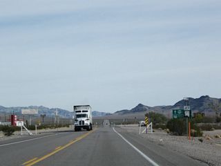 SR 373 traverses the Amargosa Desert south to the Golden State along a sparsely populated route.