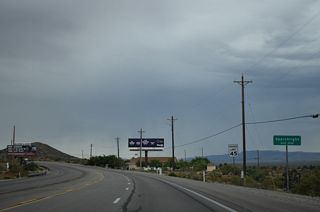 U.S. 95 enters Searchlight (elevation 3,540 feet above sea level). Home to just 445 as of the 2020 Census, the population of Searchlight declined as mining activity diminished (the last mine closed in 1953). Population remains with the location on U.S. 95 between Las Vegas and Laughlin and the proximity of Lake Mead National Recreation Area.