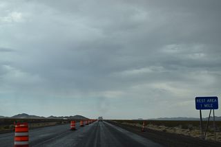 The Southern Nevada Rest Area lines the east side of U.S. 95 between Clark County mileposts 4 and 3.