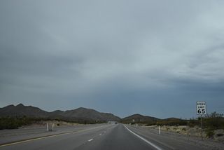 U.S. 95 narrows from a four-lane, divided highway into a five lane boulevard south of Grandpa's Road at Clark County milepost 24.