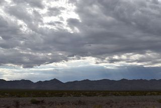 The Highland Range rises along the western side of south Eldorado Valley.