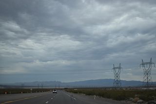 Originating in the Mead substation south of Boulder City, a pair of single-circuit power lines extend west over the McCullough Range to a substation off McCullough Hills Parkway in Henderson.