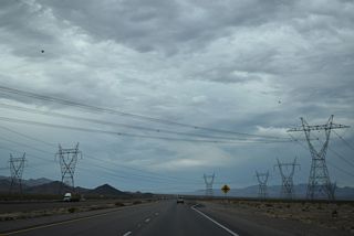 Another of major power transmission lines crosses U.S. 95. The 500kV power line connects the Mead Substation with the Marketplace Substation, which connects directly to Path 64. Owned by the Los Angeles Department of Water and Power, Path 64 travels southeast from Marketplace substation to Adelanto substation.