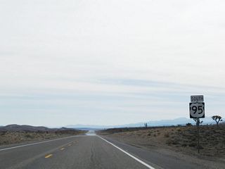 U.S. 95 (Veterans Memorial Highway) east of the Cuprite Hills.