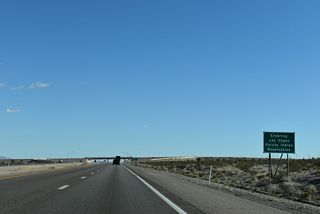 U.S. 95 angles 2.75 miles southeast through the Las Vegas Paiute Indian Reservation.