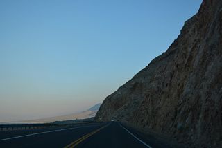 U.S. 95 runs between Wassuk Range rock outcrops and Walker Lake south out of Walker Lake Recreation Area.