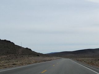 U.S. 95 shifts southeast ahead of Coba Mountain.