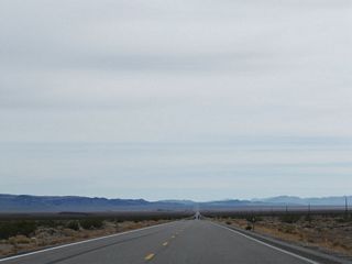A long straight away takes U.S. 95 across Sarcobatus Flat to Scotts Junction.