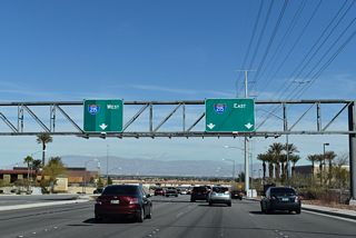 SR 146 (St. Rose Parkway) concludes east at a diamond interchange (Exit 6) with Interstate 215.