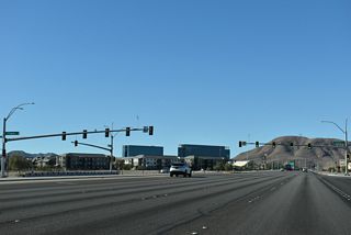 Gilespie Street heads 6.8 miles north from SR 146 to SR 562 (Sunset Road) by Harry Reid International Airport (LAS) in Paradise.