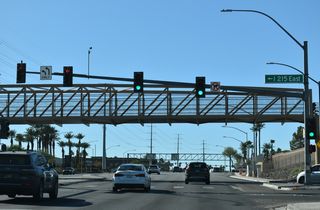 The I-215 East Beltway Trail spans SR 146 (St. Rose Parkway) adjacent to the ramps with Interstate 215 eastbound. I-215 joins I-15 near Enterprise with I-11/U.S. 93-95 and SR 564 (Lake Mead Drive) at Henderson.