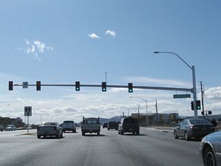 Westbound Nevada 146 meets Spencer Street and Seven Hills Parkway at this intersection.