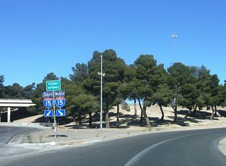 The previous ramp split from Lake Mead Boulevard west for Interstate 15 south to the Strip and north to Mesquite and Salt Lake City, Utah.