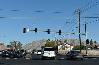 SR 147 begins east along Lake Mead Boulevard at Pecos Road.