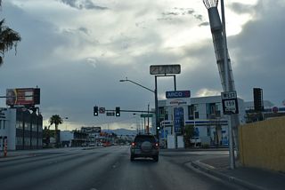 Charleston Boulevard intersects S 4th Street one block west of Las Vegas Boulevard (former SR 604).