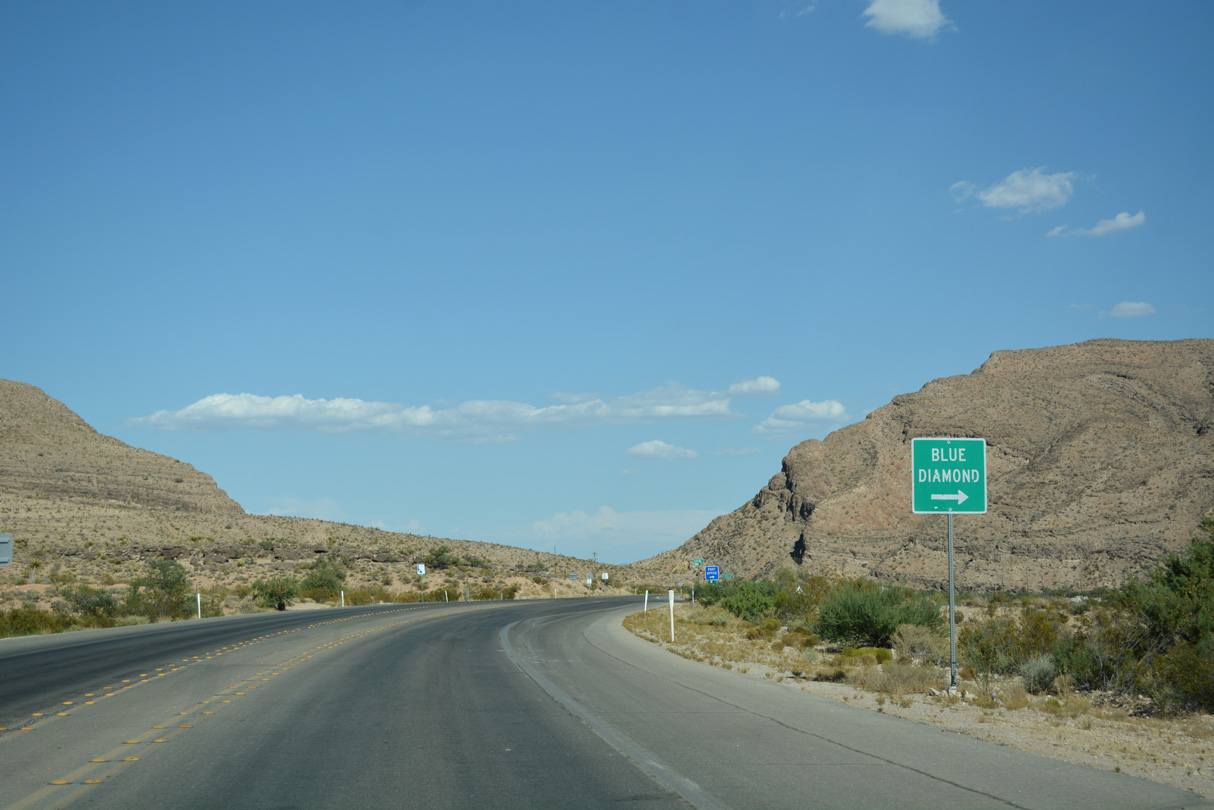 Castalia Street stems southwest from SR 159 (Red Rock Canyon Road) into the community of Blue Diamond.