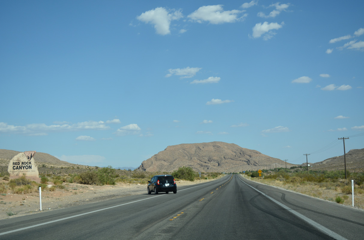 SR 159 (Red Rock Canyon Road) south leaving Red Rock Canyon National Conservation Area.