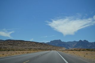The Spring Mountains line the western horizon.