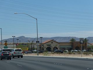 An end shield for SR 160 east precedes Las Vegas Boulevard.