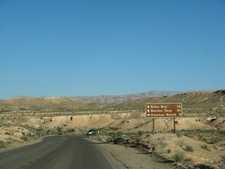 The Overton Beach turnoff intersection was shifted slightly southward by 2009. The access road was closed to vehicles by 2011.