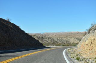 SR 170 curves northwest ahead of Gold Butte Road to Gold Butte National Monument.