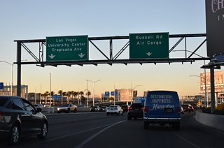 Russell Road travels east from Paradise Road north through Paradise into the city of Henderson.