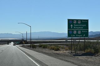 I-11/U.S. 93-95 overlap northwest to I-15 outside Downtown Las Vegas.