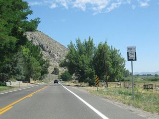 This Nevada 206 north reassurance shield is posted along Foothill Road between the Nevada 757 (Muller Lane) intersection and David Walley's Hot Springs resort and spa.