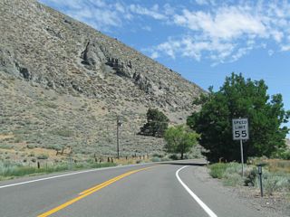 Nevada 206 lives up to its designation as Foothill Road by staying close to the edge of the Carson Range. The speed limit remains at 55 miles per hour until entering the town of Genoa just north of David Walley's resort.