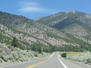 Curving to the northwest, Nevada 206 en route to the unincorporated town of Genoa.