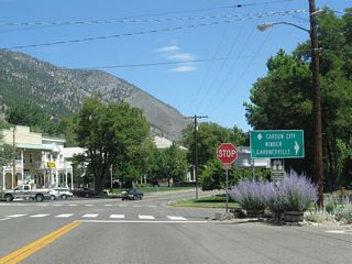 Maintained by Douglas County, Jacks Valley Road extends north to U.S. 395 near Carson City. Mormon Station State Park is located on the northeast corner of this intersection. Genoa Town Park, which hosts Summer concerts, is just to the west along Nixon Street.