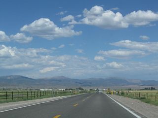 The Pine Nut Mountains rise east of the agricultural areas in the Carson Valley.