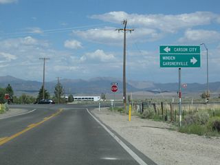 U.S. 395 heads north from Nevada 206 to Carson City and Reno and south to Minden, Gardnerville, Topaz Lake, and Bishop, California.
