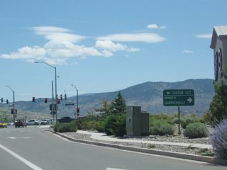 Northbound Jacks Valley Road at U.S. 395, which travels south to Minden-Gardnerville and north to Carson City and Reno. This intersection was formerly the north end of Nevada 206.