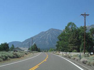 Nevada 206 (Foothill Road) south at the unincorporated community of Mottsville, which mostly consists of large ranch homes and ranches.