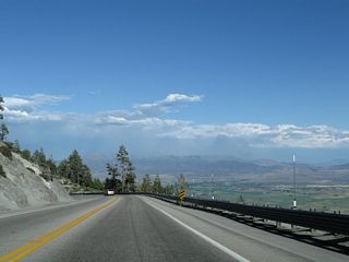 Traveling above Haines Canyon along Nevada State Route 207 (Kingsbury Grade) eastbound