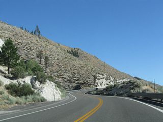 Kingsbury Grade ascends northward across Taylor Canyon.