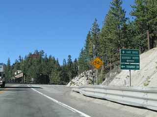 The next left from Nevada 207 (Kingsbury Grade) connects to Tramway Drive to Heavenly North and Tahoe Ridge.
