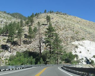 Overlooking Carson Valley to the east, SR 207 climbs to 5,500 feet above sea level before curving west to Haines Canyon.