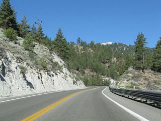 Kingsbury Grade curves northward, traversing Haines Canyon and rising to 6,000 feet in elevation.