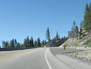 SR 207 (Kingsbury Grade) travels above Haines Canyon west toward Kingsbury at Daggett Pass.