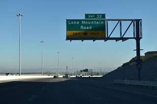 Lone Mountain Road joins CC-215 with western neighborhoods of Las Vegas.