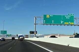 A c/d roadway was built between I-15 at Exit 12 and Decatur Boulevard at Exit 13 as part of improvements to the Bruce Woodbury Beltway that was completed in 2025.
