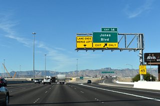 Jones Boulevard travels north from CC-215 into Spring Valley and Las Vegas, meeting the northern side of the beltway near Copperfield neighborhood. 